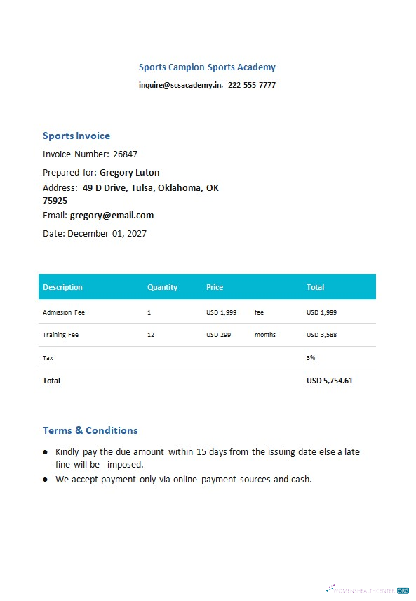 Download Free Sports Invoice Template Photoshop template